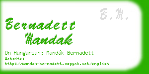 bernadett mandak business card