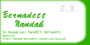 bernadett mandak business card